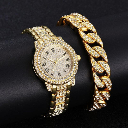 Women`s Diamond Artificial Set _Roman touch Gold