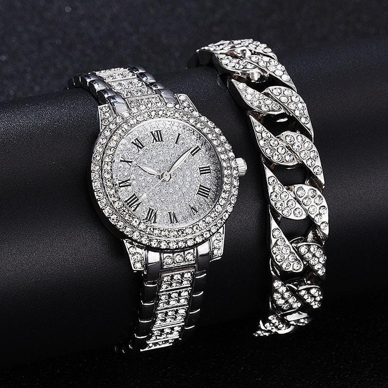 Women`s Diamond Artificial Set _Roman touch silver