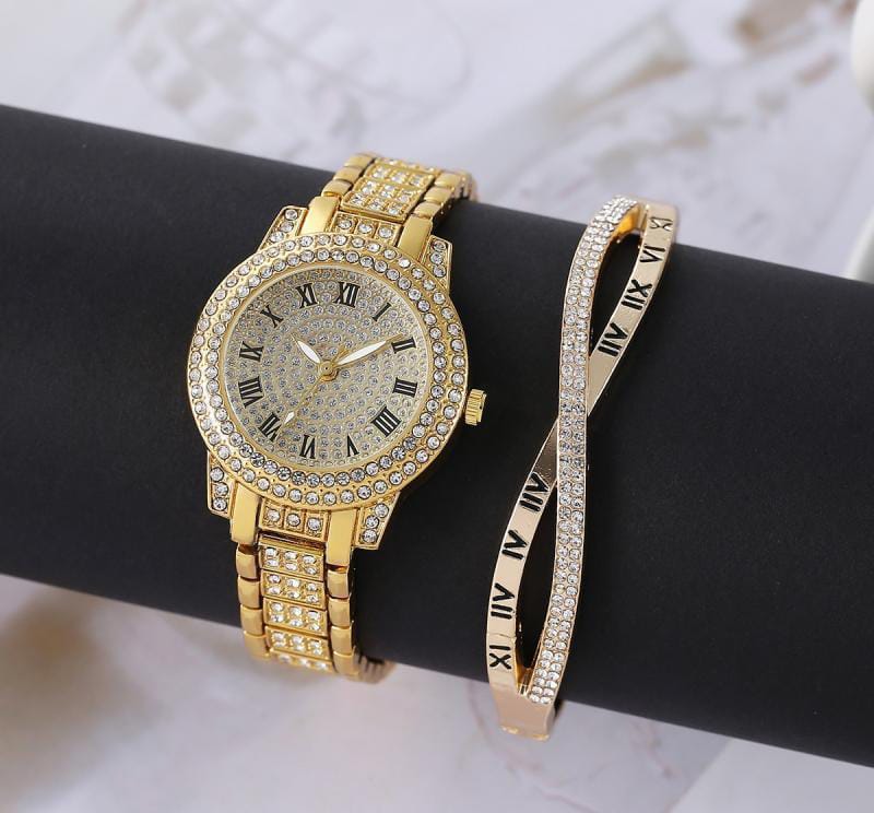 Women`s Diamond Artificial Set _Roman touch Gold