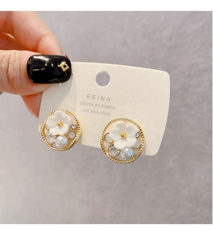 Round Flower Earrings